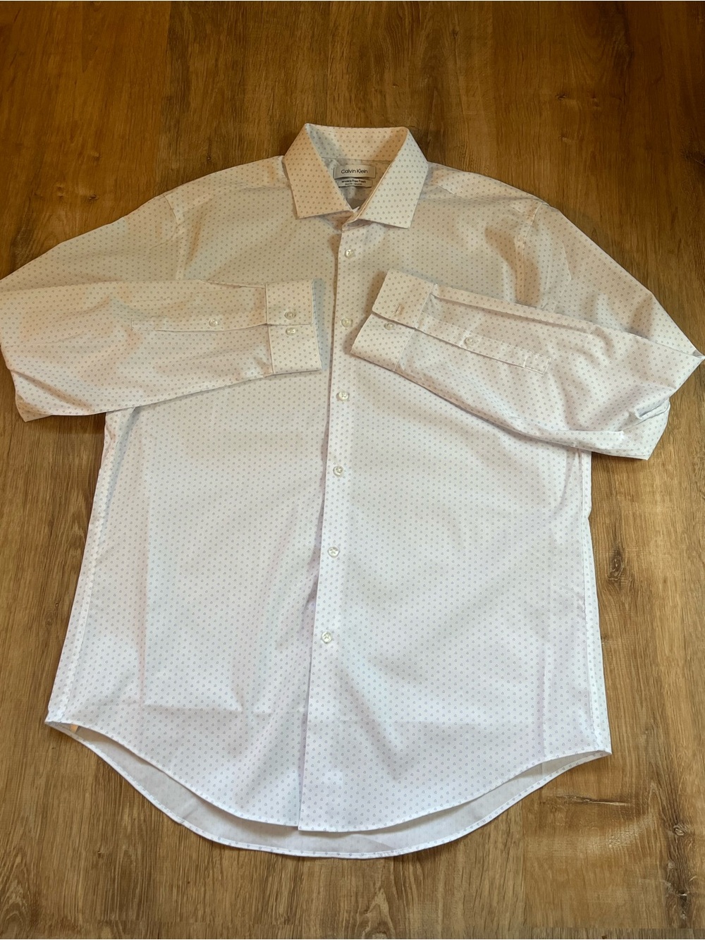 Calvin Klein White with Blue flowers  Dress Shirt men’s large
